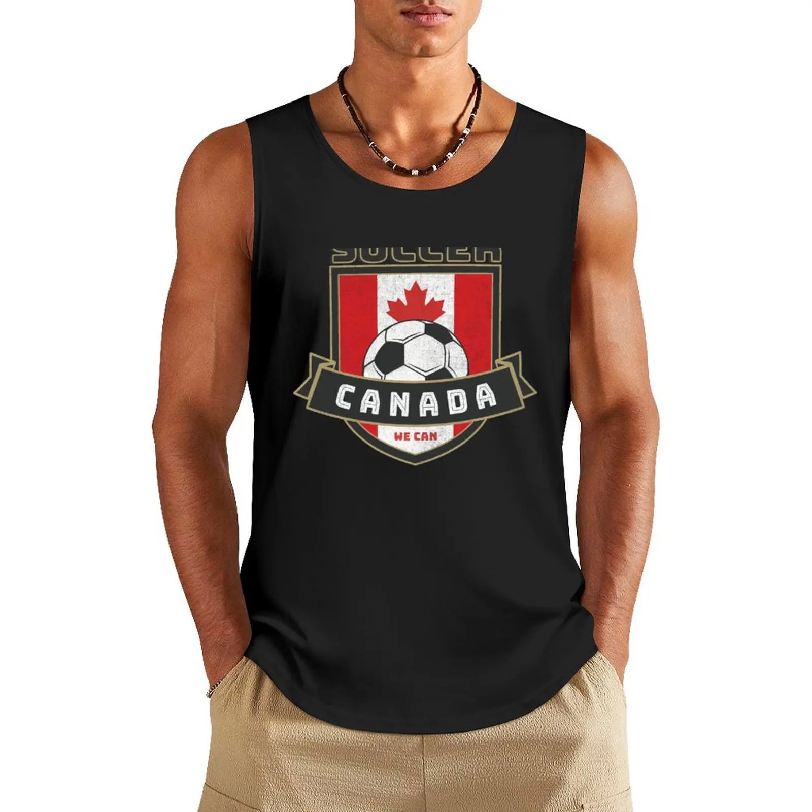 

Canada Soccer Crest Tank Top gym clothing Man gym clothes t shirts