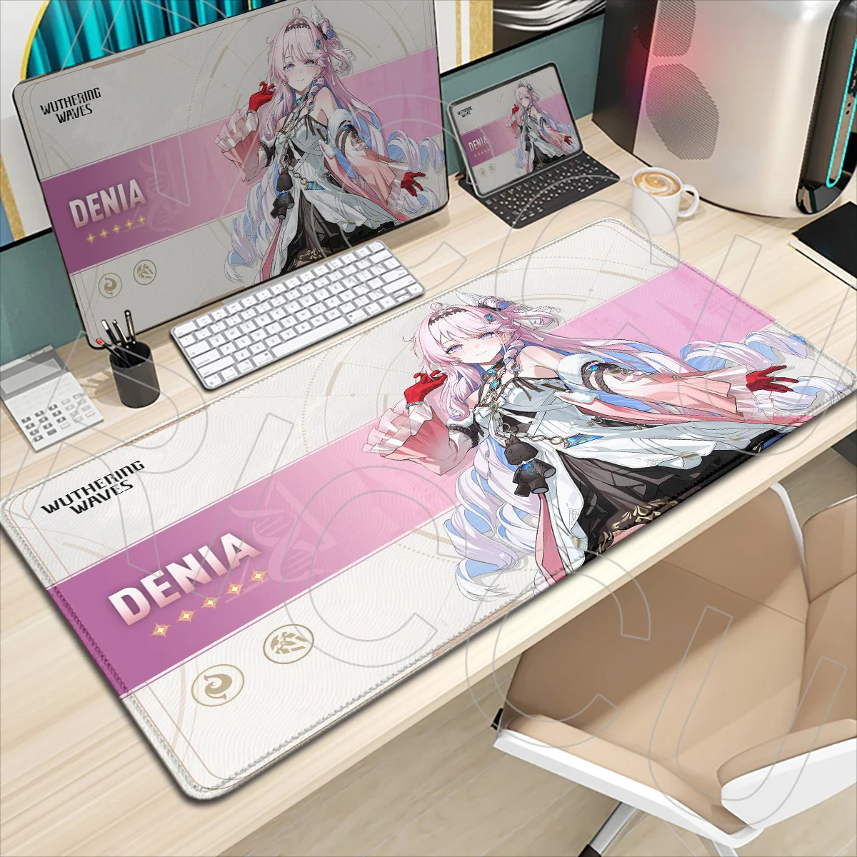HD printing Kawaii Anime Girl Denia rapid response Wuthering Waves Gaming Mousepad Computer Keyboard Mouse Pad Rubber Desk Mat