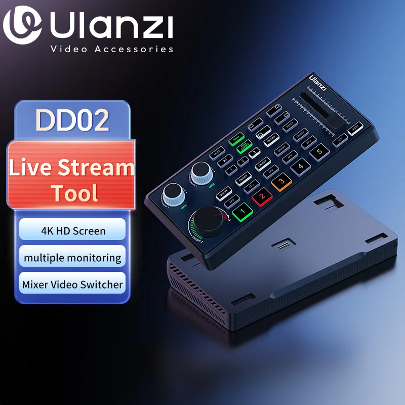 Ulanzi DD02 For Live Streaming Tool Video Mixer Video Switcher 4 CH HDMI Streaming 4K HD Screen For YUY2 MJPEG Capture Format