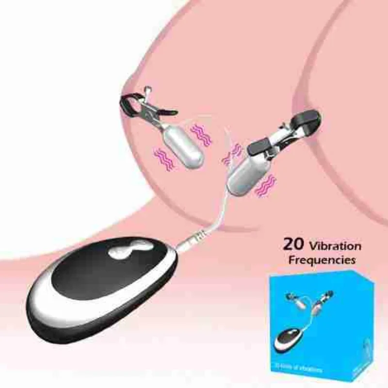 Powerful 20-Frequency Nipple Vibrator Vibrating Nipple Clip Clit Clip Party Adult Game Erotic Product Sex Toys for Women Couple