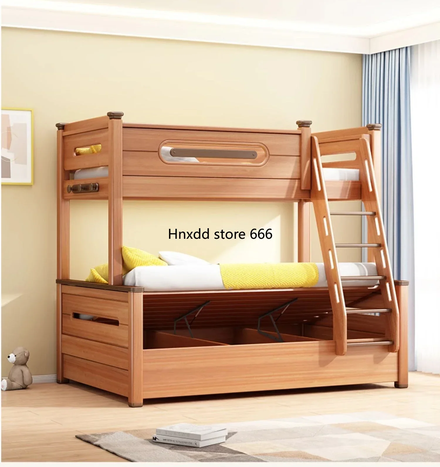 Up and down with the same width guardrail acrylic transparent bunk bed floor ladder mother bed