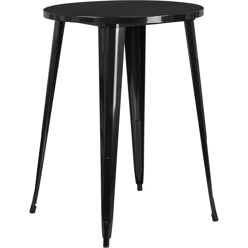 

30 Commercial-Grade Round Black Metal Bar Height Table for Indoor & Outdoor Use