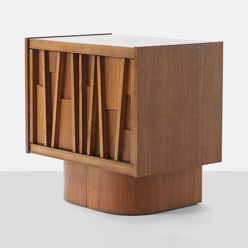 

Ретро, прикроватная тумбочка, средневековый полный массив дерева, художественный резной напольный шкаф для спальни, шкафчик цвета тикового дерева