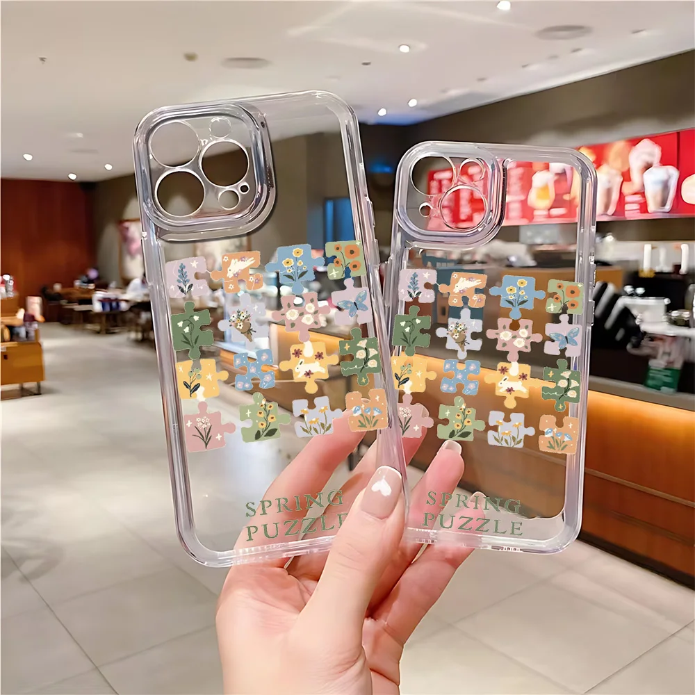 Coque de téléphone en Silicone avec impression artistique, Puzzle de