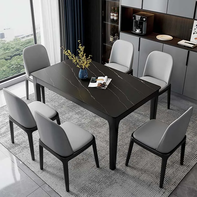 forFactory Wholesale luxury Italian Marble Dinner Table and Chairs 6 Dinning Chairs Modern Dining Room Furniture