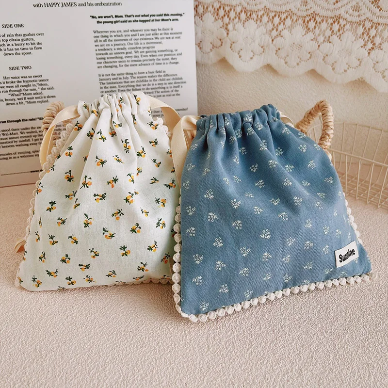 1Pc Portable Drawstring Pocket Women Mini Lipstick Cosmetics Storage Bag Dustproof Travel Sundries Packaging Pouch Organizer