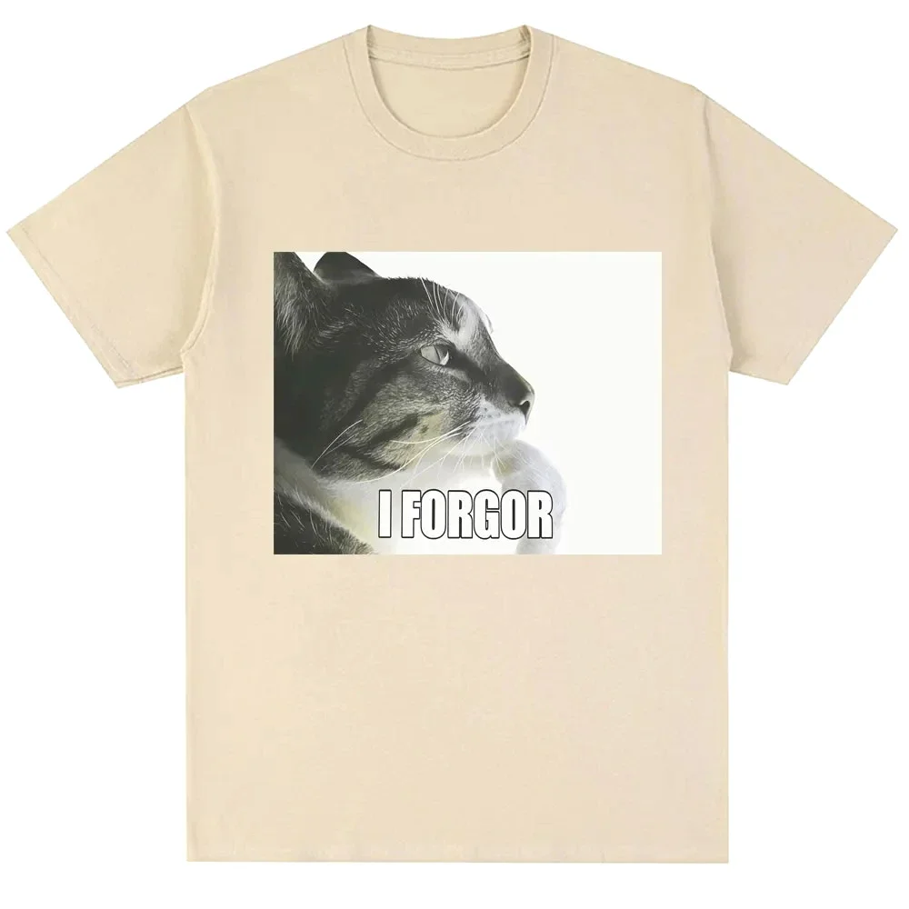 Camiseta Grafica I Forgor مضحك القط ميمي الفقرة موهير camisetas خمر دي الفكاهة a la moda camiseta غير رسمية ropa de calle #4
