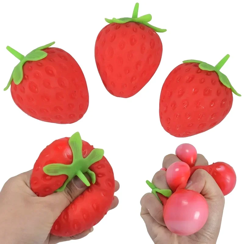 

1 Piece of Stress Relieving Strawberry Squeeze Music Simulation Stress Relieving Ball Fruit Ball Stress Relieving Children's Toy