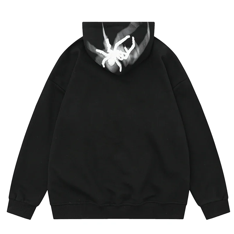 Aelfric Eden Spider Towel Embroidery Hoodie Sweatshirt Y2K Men Hip Hop Harajuku Casual Loose Cotton Streetwear Hooded Pullover