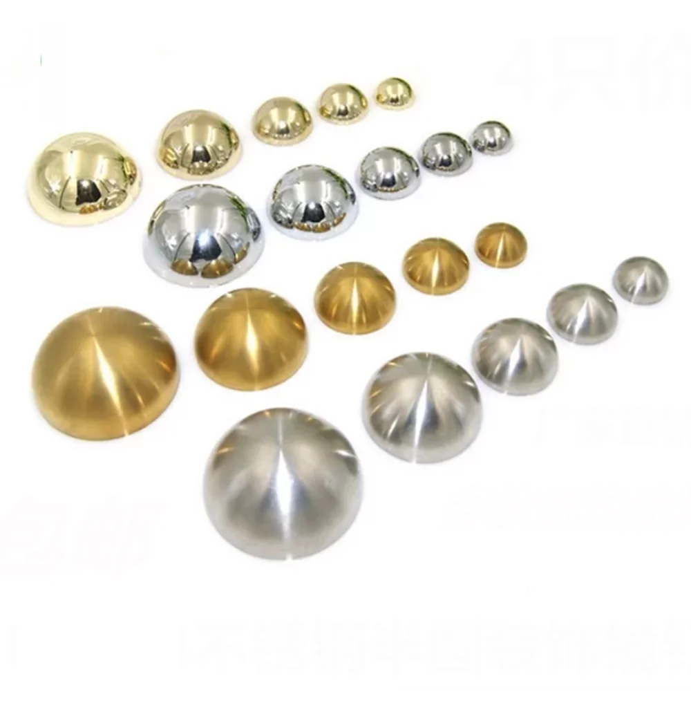 1.0mm Gold/Silver/Brushed Silver 304 Stainless Steel Hollow Hemispherical Dia19-300mm Polished Mirror Elevator Decor Tube Cover