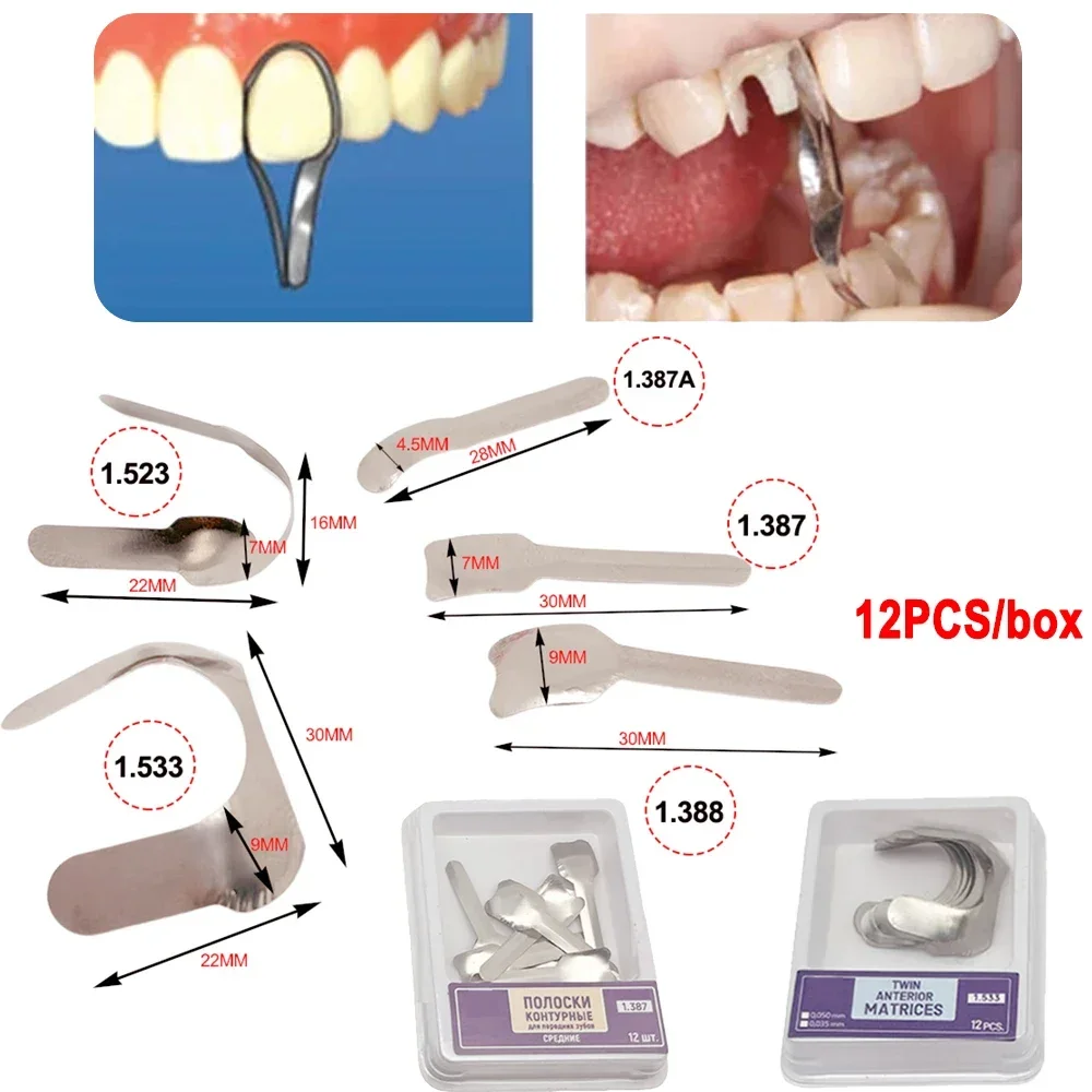 

Dental Proximal Anterior Strips Dental Matrix Bands Twin Anterior Matrices Matrix Systems Dental Restoration Materials