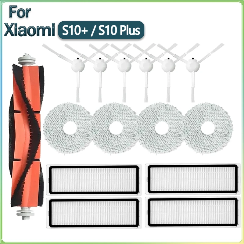 For Xiaomi Robot Vacuum S10 Plus / S10+ / B105 Parts Accessories Main Side Brush Hepa Filter Mop Cloth Replacement