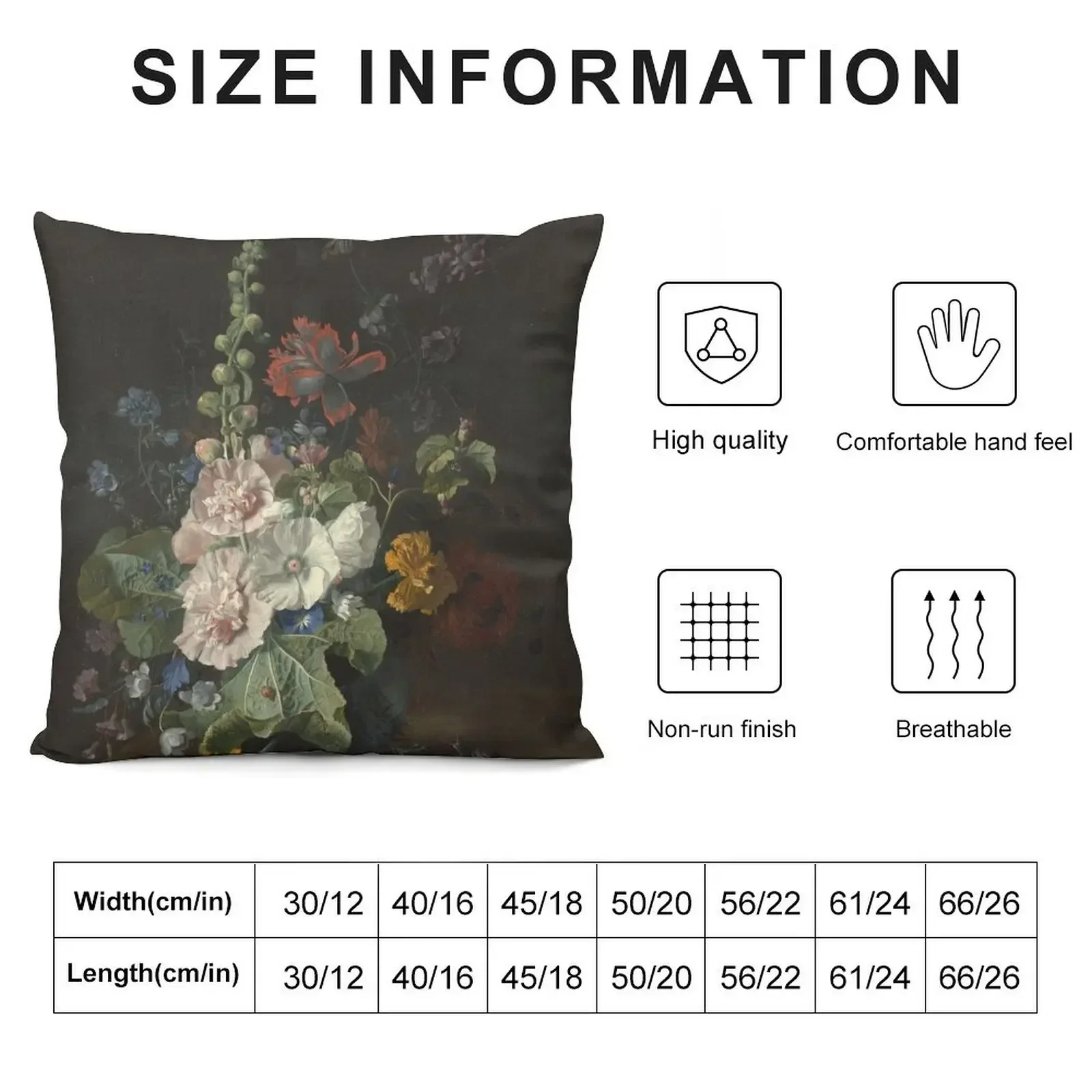 Jan Van Huysum - Hollyhocks And Other Flowers In A Vase Throw Pillow Luxury Pillow Cover Christmas Pillow Covers