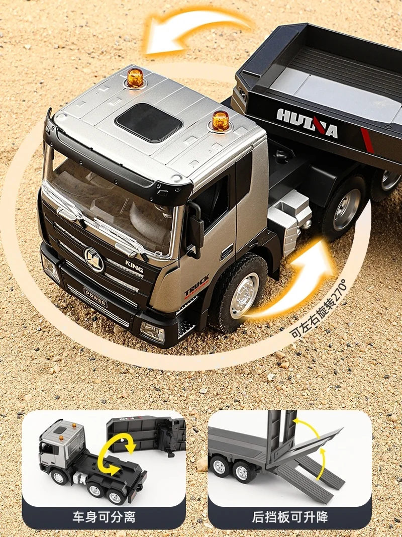 Large Remote Control Engineering Vehicle Excavator Semi-trailer Flatbed Trailer Transport Truck Truck Boy Holiday Gift Toy