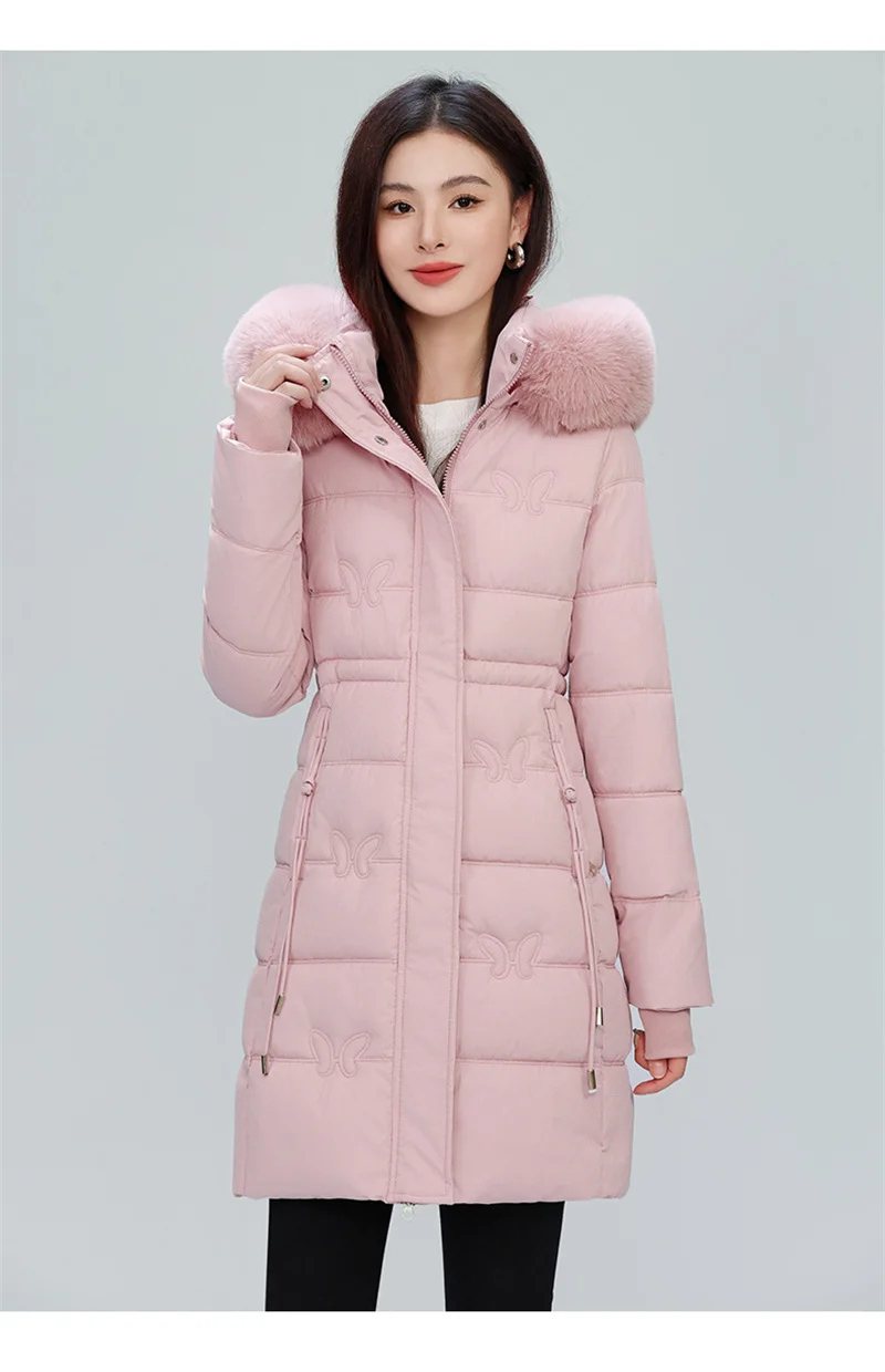 Women's Winter Parka Coat Hooded Korean Version Lady Down Cotton Jacket Warm Temperament Ladies Cotton Padded Outerwear
