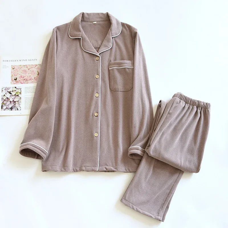 Ensemble de pyjama deux pièces en velours allemand pour femme, pantalon à manches longues, fourrure épaissie, décontracté, maison, automne, hiver, nouveau, 2025