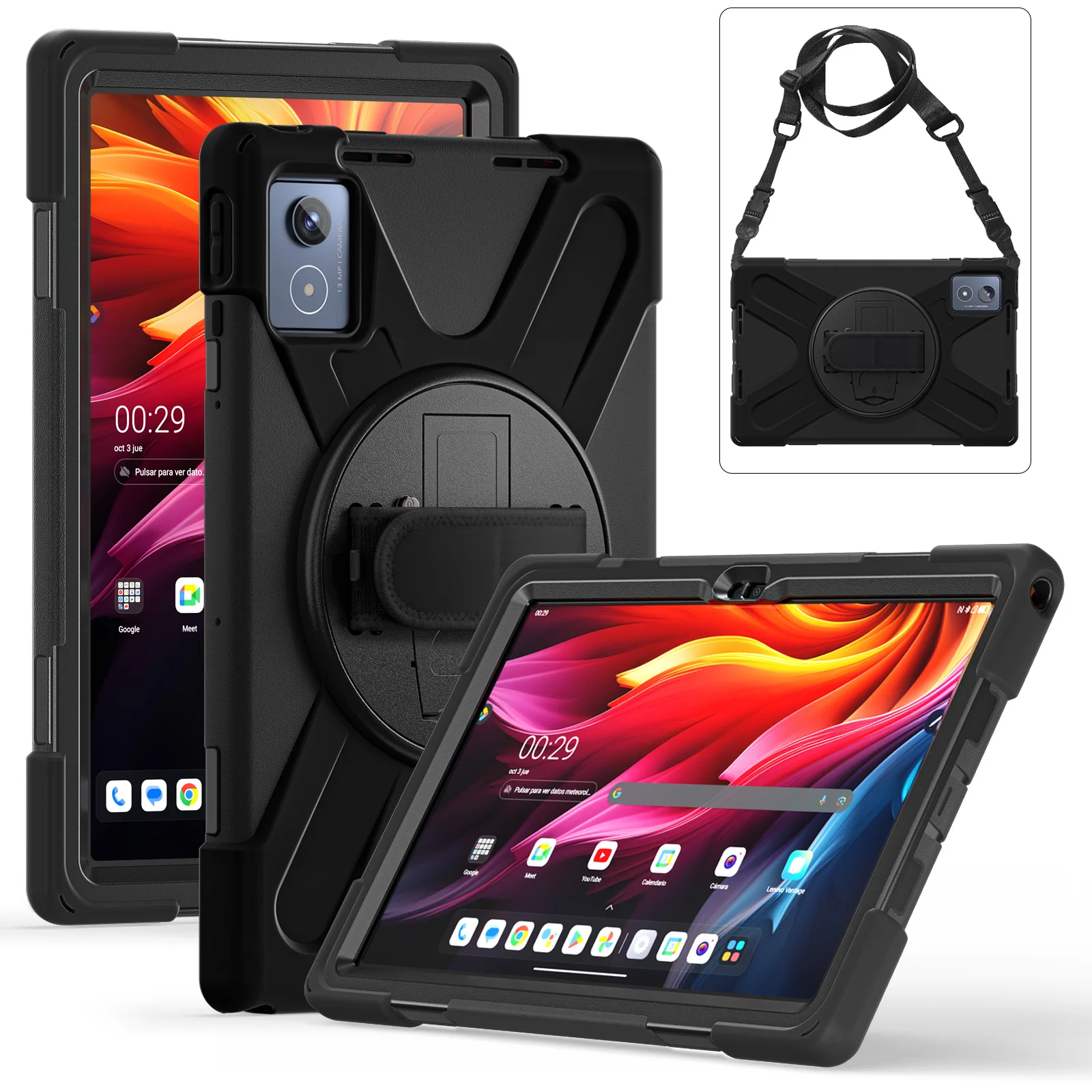 

Hand & shoulder Strap Rotatable Kickstand Rugged Case for Lenovo Tab K11 Plus 11.45 Inch (Model TB352FU) 2024
