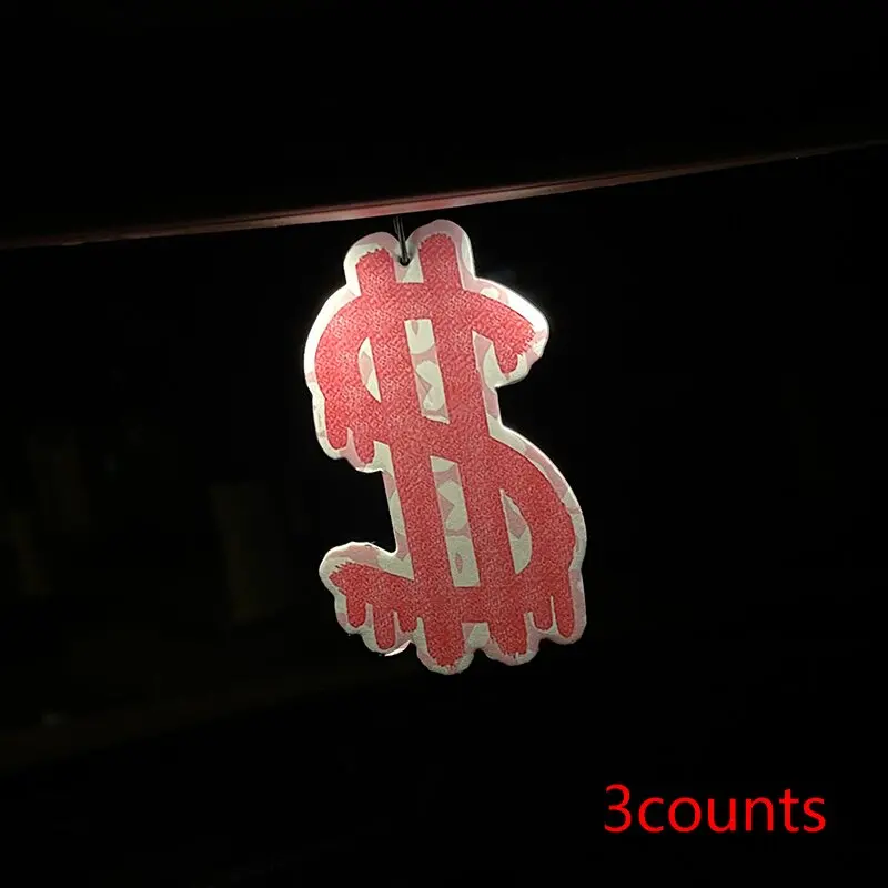 Pink Girls' Favorite Dollar Bill Creative Design with Freesia and English Pear Scent (International Trend) Car Fragrance Tablets, Car Perfume, Imported Natural Air Purifier Hangings, Car Air Freshener, Car Rearview Mirror Hanging Fragrance Tablets, Car Interior Deodorizer, Long-Lasting Fragrance, Unisex, Creative Natural Scent, Air Purifier for Car Atmosphere, Wardrobe Fragrance