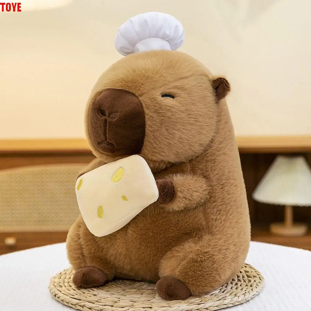 Creative Bread Capybara Plush Doll Baking Cheese Capybara Plush Toy Soft Pot Shovel Capibara Fluffty Doll Christmas Toy