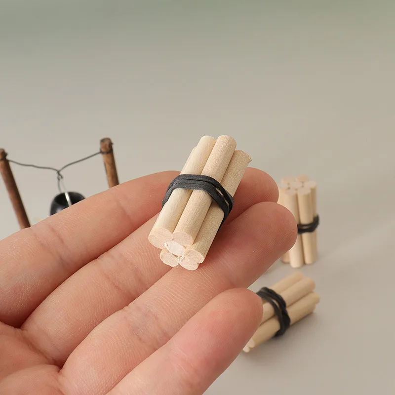 1set Mini Brandhout Sticks Houten Model Poppenhuis Miniatuur Etalage Fotografie Set Props Handgemaakte DIY Home Decor Decoratie