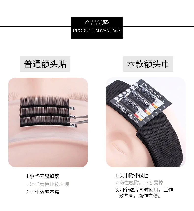 Ciglia magnetiche Pad Innesto Ciglia Fascia Foulard Fronte Asciugamano Pad Ciglia Tablet Strumento di trucco per estensione ciglia Supplie