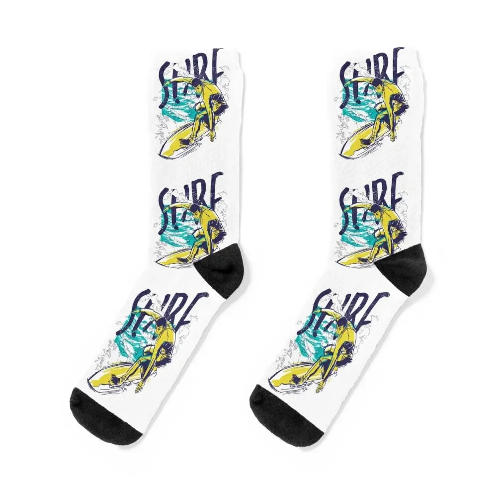 Anime meias bonitos para homens e mulheres, surf, surfistas, Wave Socks, Argentina