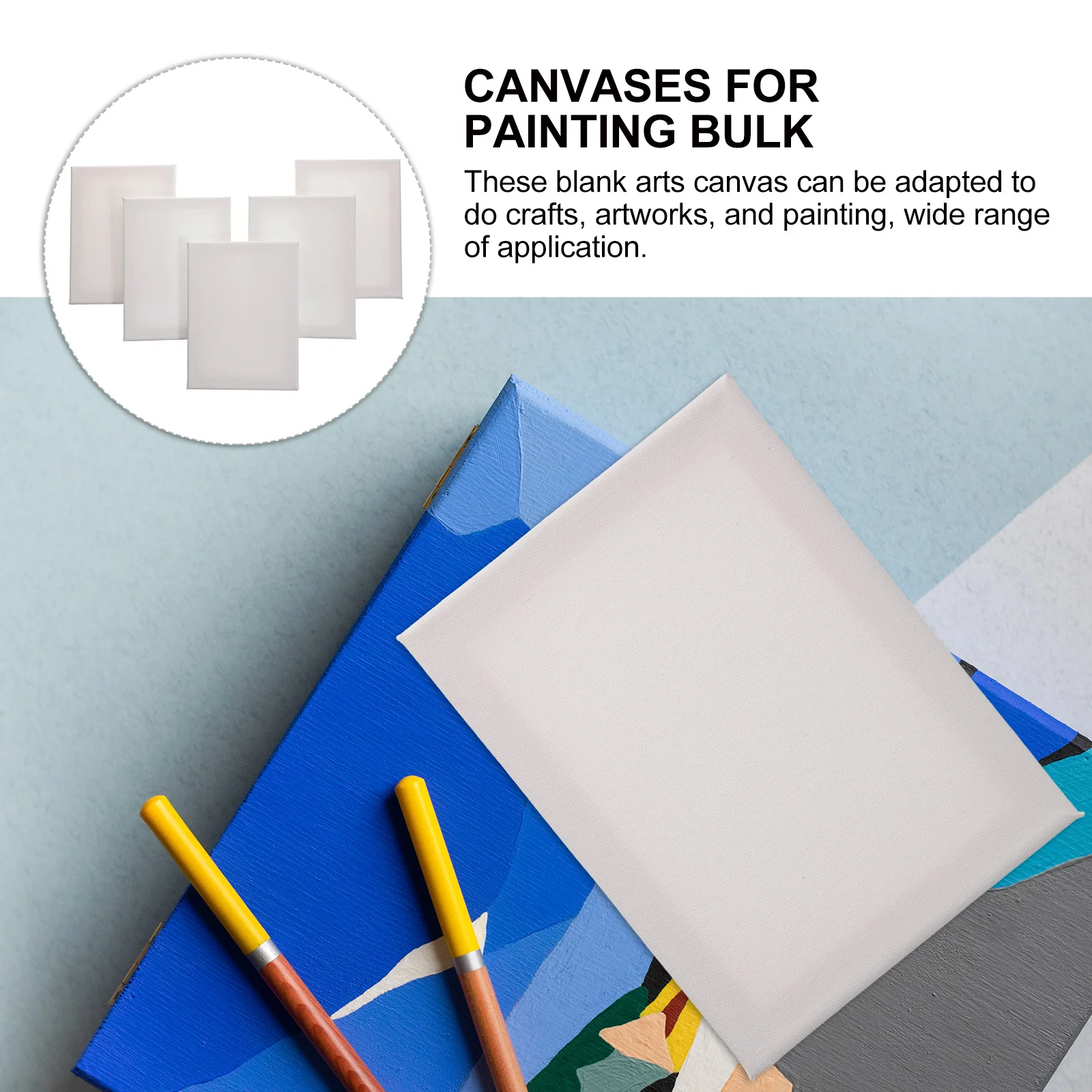 

Stretched Canvas Set 5pcs 6x8 Small Canvases for Painting Bulk Watercolor Canvas Boards Artist Sketchpads Drawing Practice