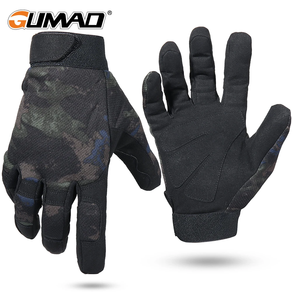 Summer Men Tactical Gloves Outdoor Sport Cycling Hunting Full Finger Glove Bicycle Mittens Camo Airsoft Hiking Climbing Shooting