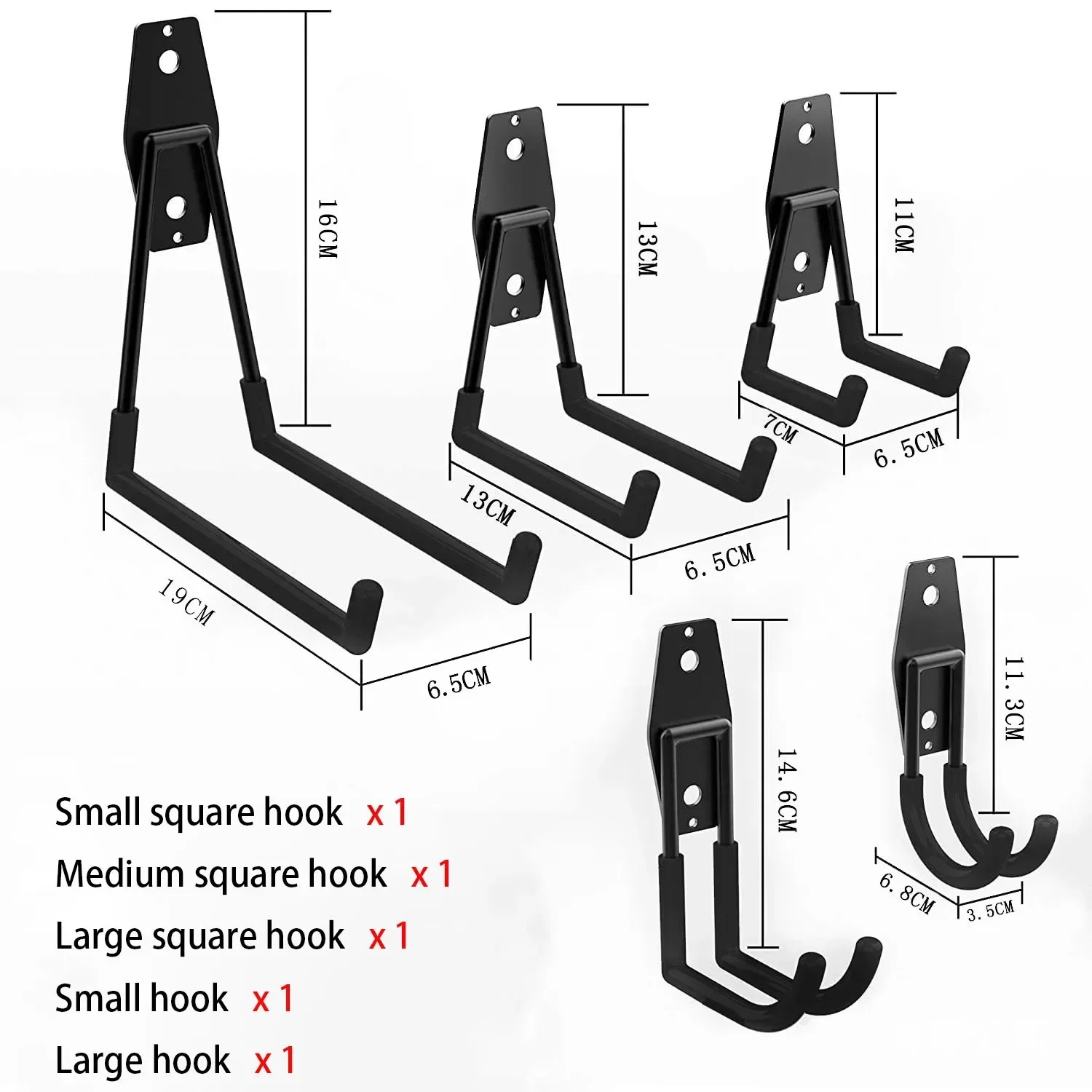 5 Pack Garage Hooks Heavy Duty,Utility Steel Garage Storage Hooks,Wall Mount Garage Hanger&Organizer for Organizing Power Tools