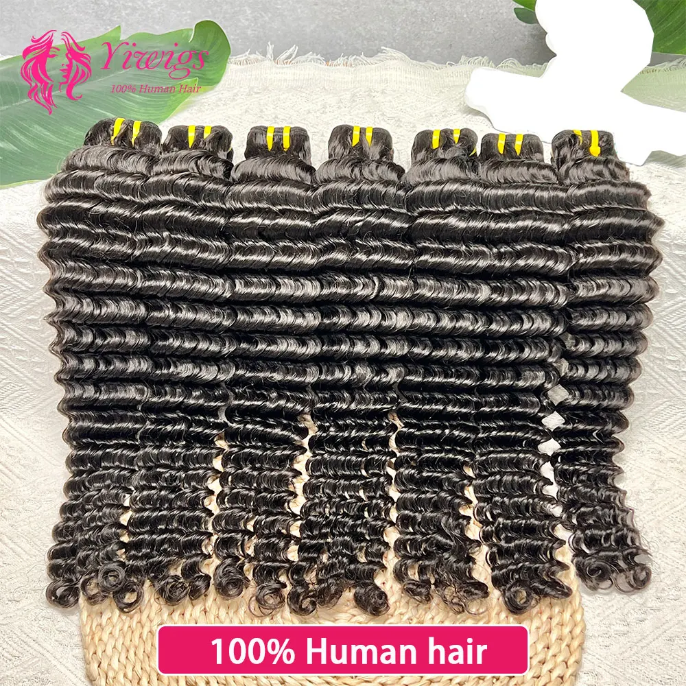 

Пучки глубоких волн, 100% человеческие волосы 26, 28, 30 дюймов, вьющиеся волосы для наращивания для женщин, плетение сырых человеческих волос Remy, пучки