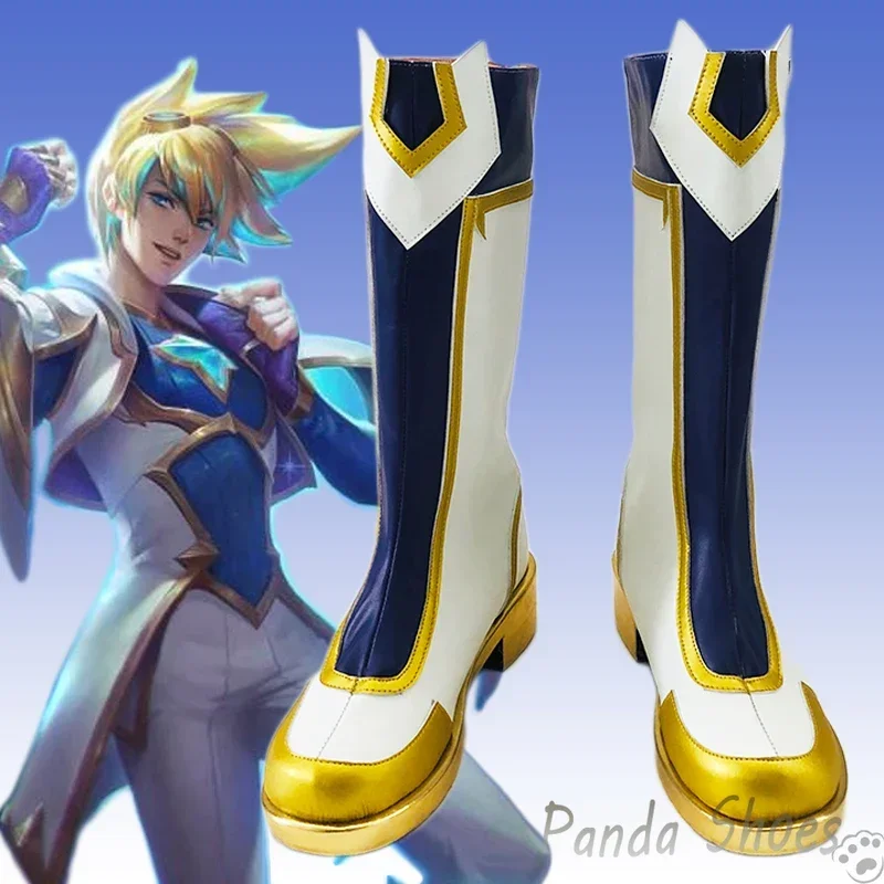 LOL Ezreal EZ Cosplay Shoes Anime Game League of Legends Cos Long Boots Ezreal Cosplay Costume Prop Shoes for Halloween Party