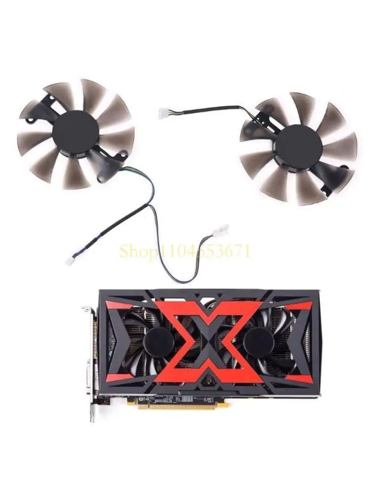 

Best Seller 2x 85mm PLD10015B12H 0.55A RX580 RX590 for POWERCOLOR DATALAND Radeon RX 580 590 Graphics Card Cooling Fan