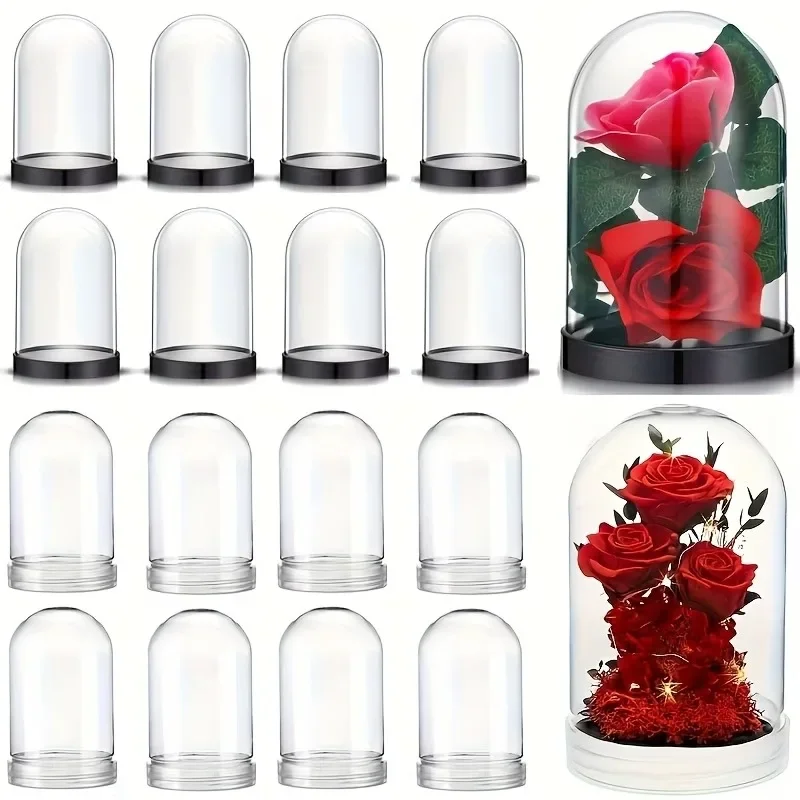 10pcs Clear Plastic Snow Globe Diy Kit Transparent Dome For Holiday Party Wedding Decoration Empty Base Supply Festive Craft