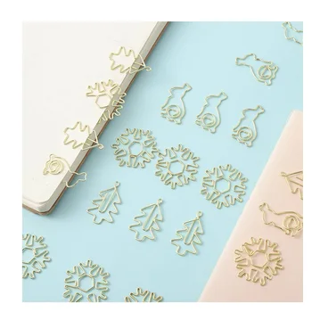 限定シリーズメタルモデリングペーパークリップ、氷と雪のペーパークリップ、ウサギのスノーフレーク、クリスマスツリー、金の形のペーパークリップ