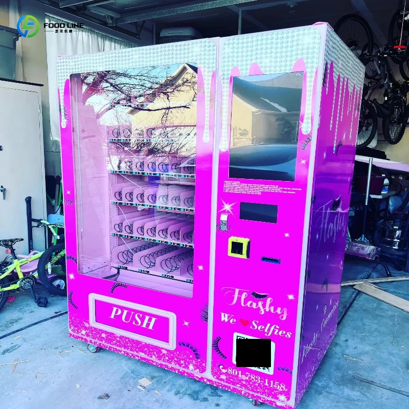Cosmetics Vending Machine, LED Lighting & Fingerprint Payment for Beauty Salon, Spa, Hotel