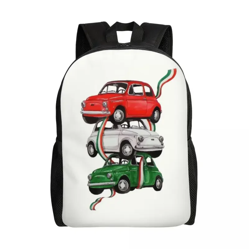 Personalized Vintage Italy Flag Car Backpacks Women Men Fashion Bookbag for College School Italian Pride Bags