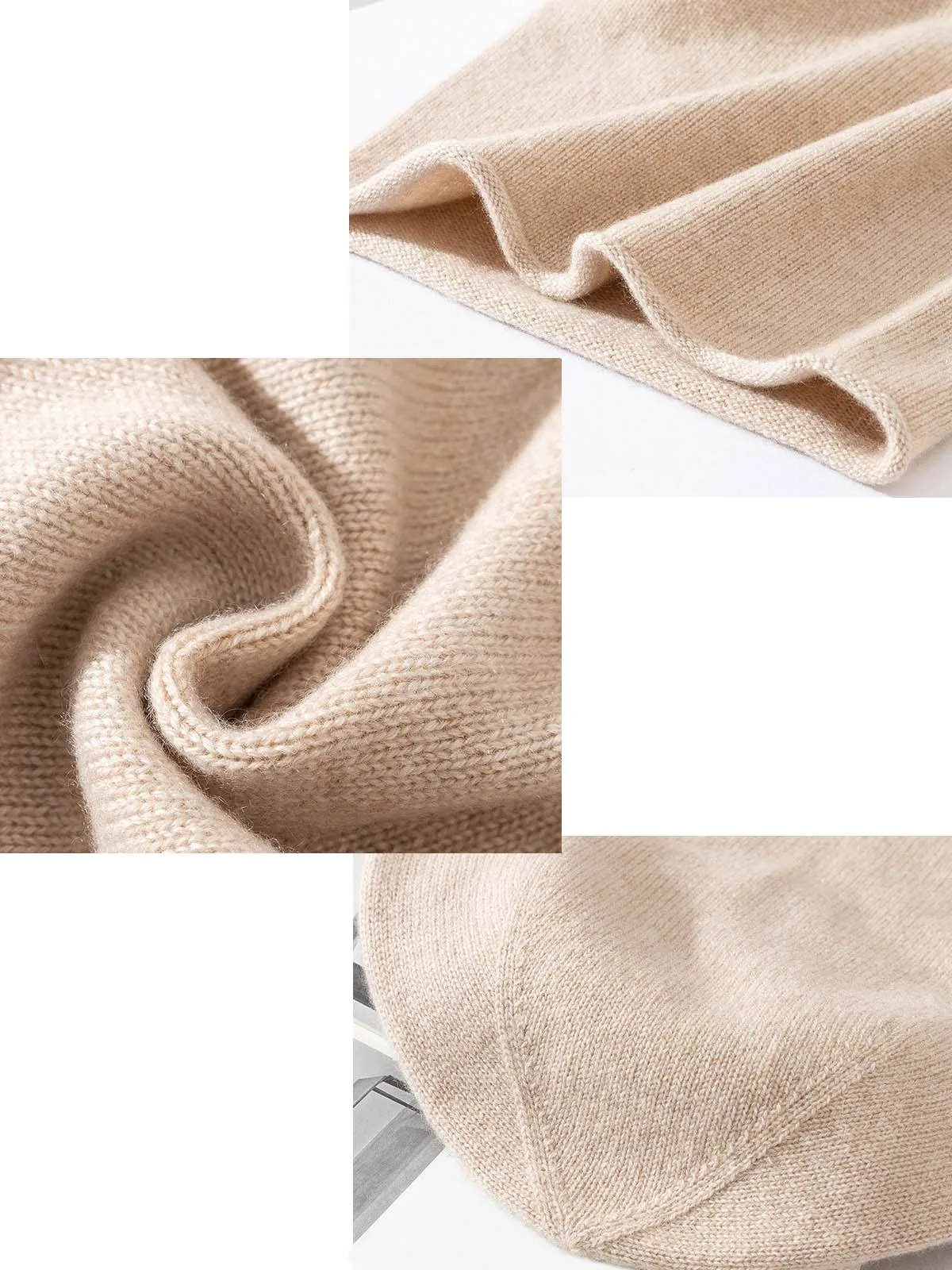 Cashmere Beanie Hat Set Gloves Two Piece Hiking Outdoor Warm Accessories