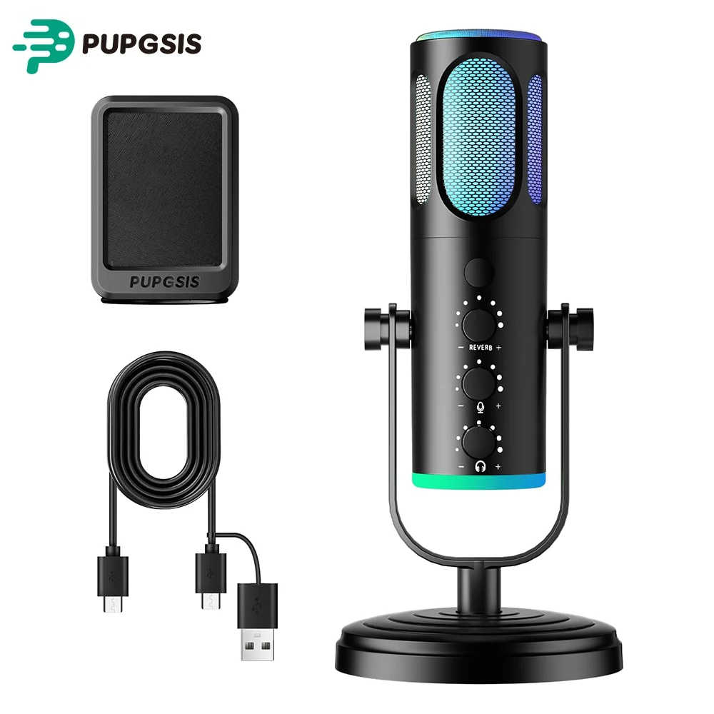 【¥3,689】PUPGSIS ゲーミングUSBマイク RGB 卓上スタンド付 特別割引-アリエク特価アラート