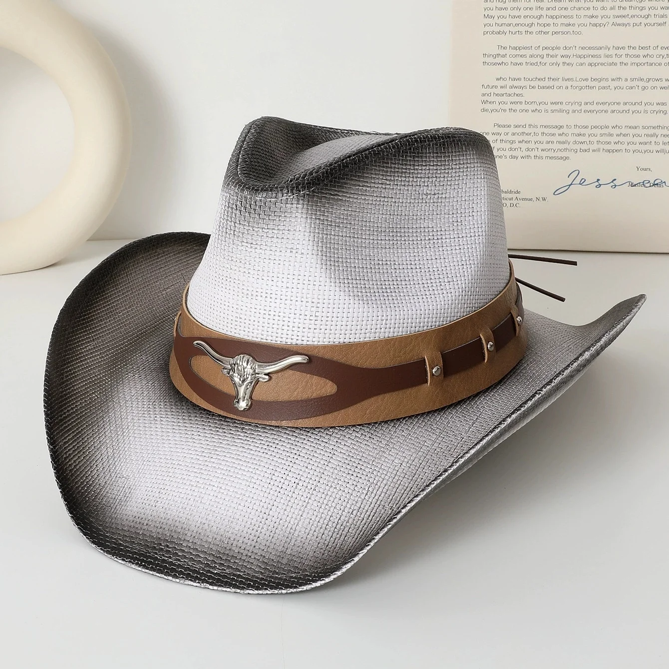 new-style-western-cowboy-straw-hat-outdoor-sun-hat-riding-beach-travel-hiking-women's-sun-protection-hat