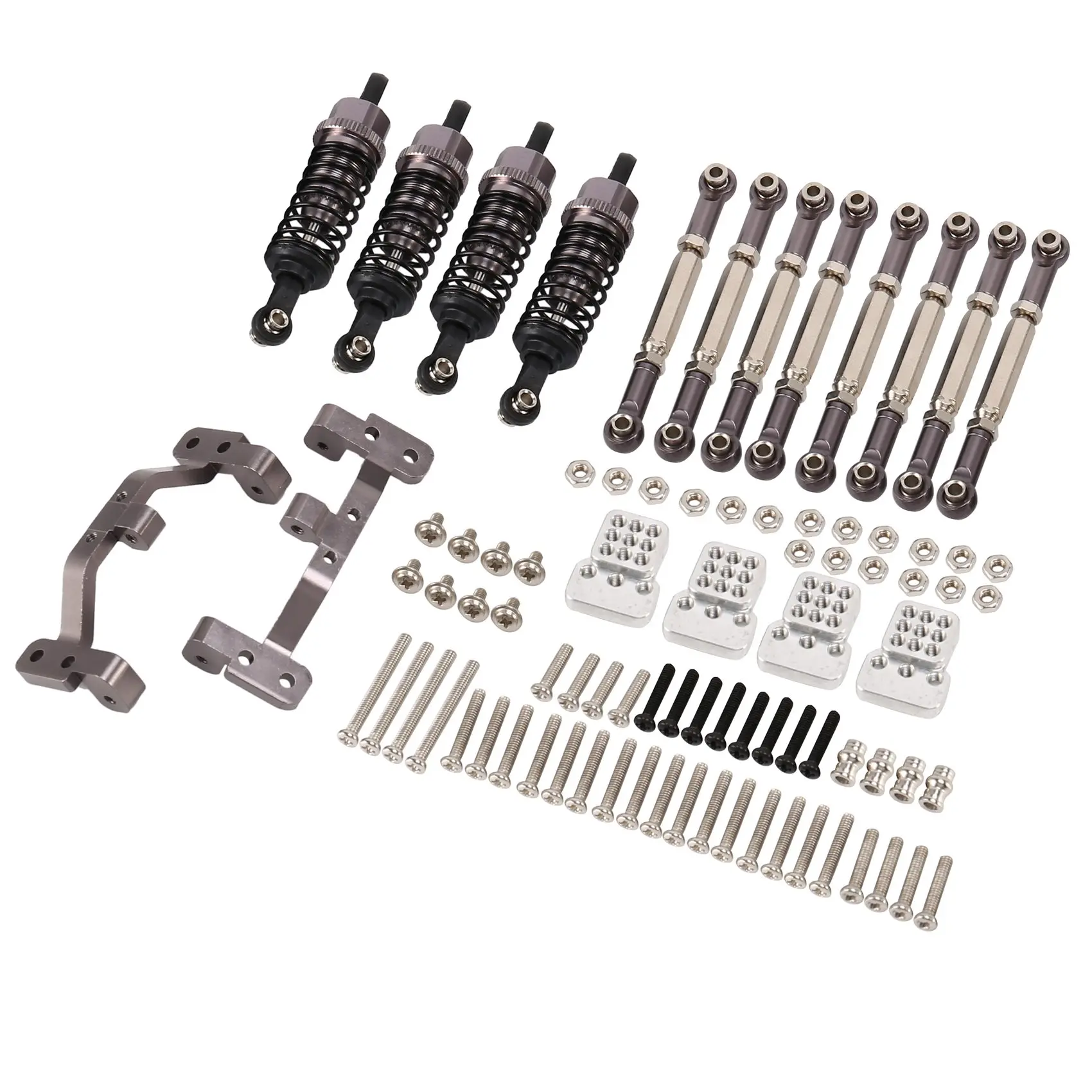 【CYBER MONDAY】Upgrade Metal Pull Rod Tie Rod Pull Rod Base for B14 B24 C14 C24 C34 1/16 RC Car Spare Parts,Grey