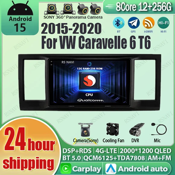 

Android 16 wifi+4G Carplay Car Radio For Volkswagen Caravelle 6 T6.1 T6 2015 - 2020 Navigation GPS Multimedia DVD Player Stereo