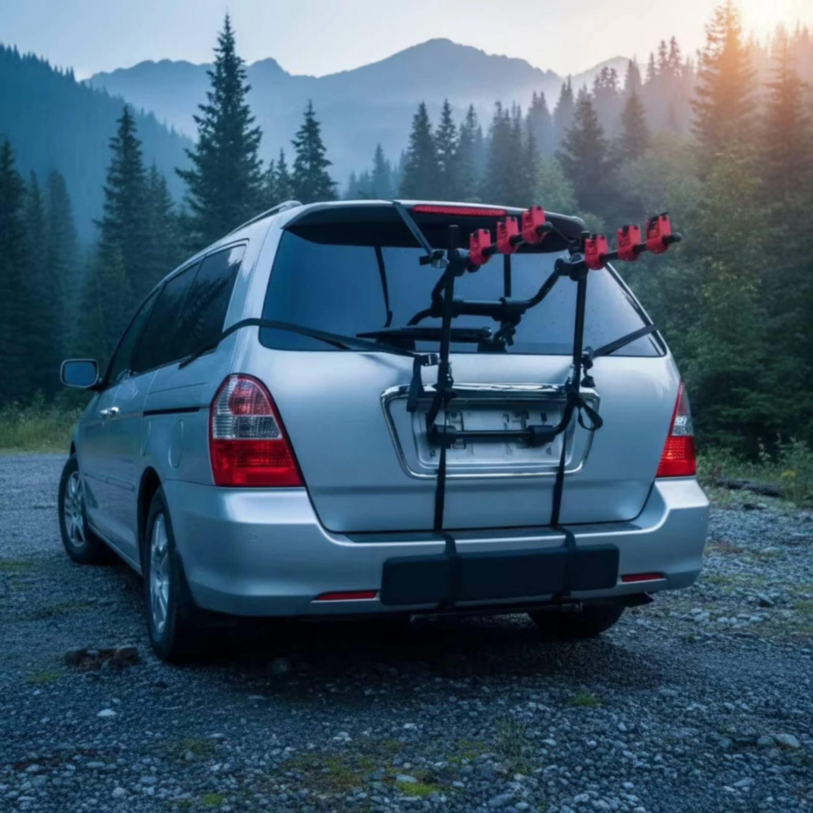 Trunk-Mounted Bike Rack Cylindrical Trunk-Mounted Cycle Rack Rear Bike Carrier Easy to Install Quick Installation for Cyclists