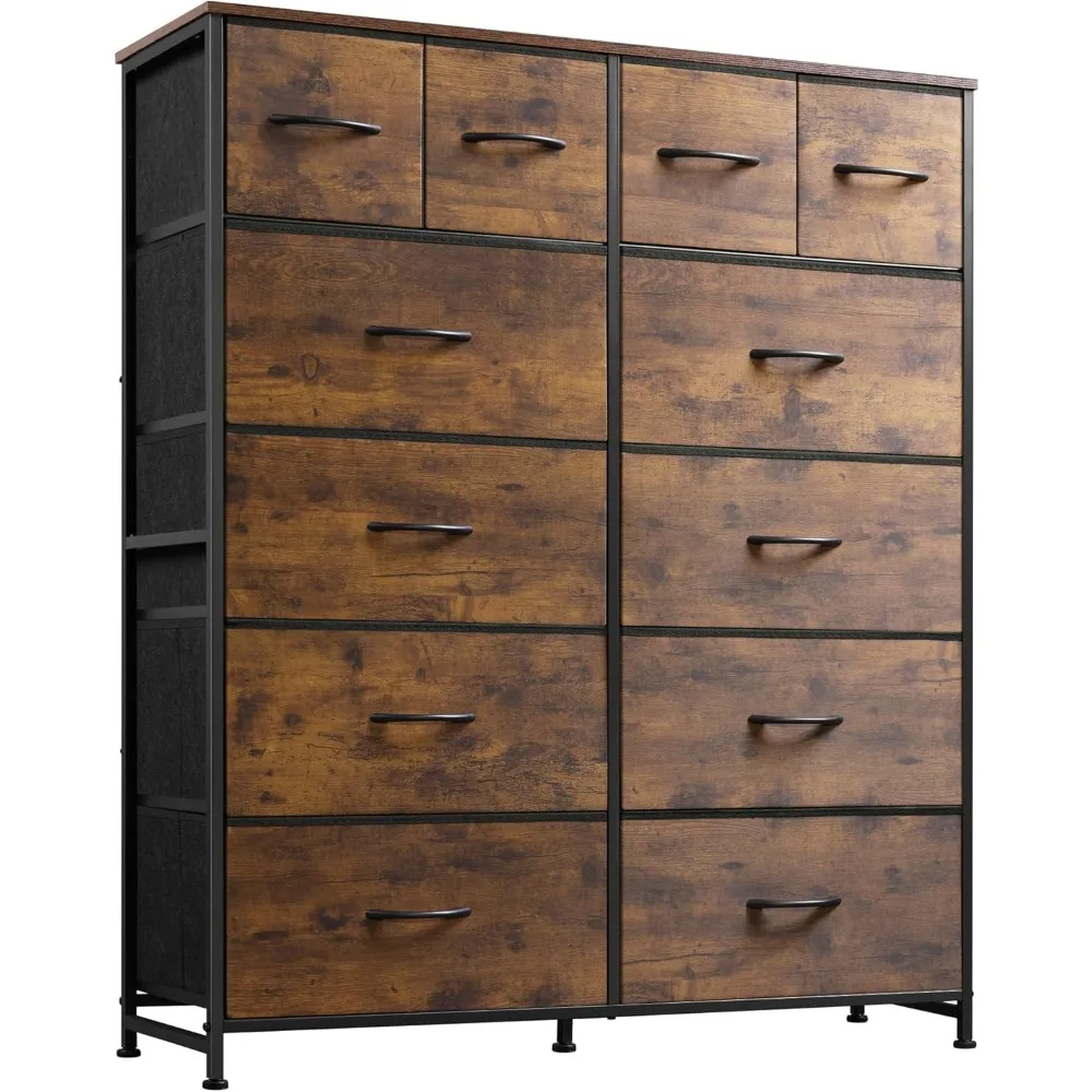 

Tall Dresser for Bedroom with 12 Drawers, Chests of Drawers, Fabric Dresser for Bedroom,Fabric Storage Dresser with Drawers.