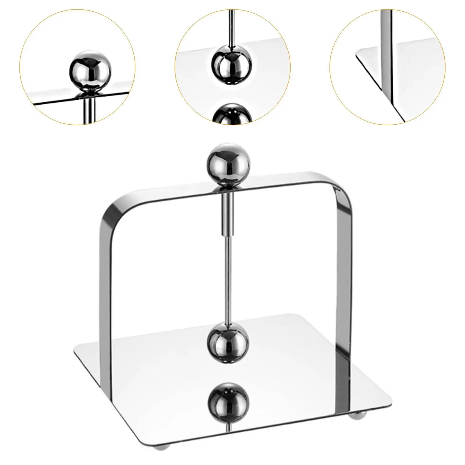 Napkin Holder with Weighted Arm Rack Organization Tables Memos Stainless Steel