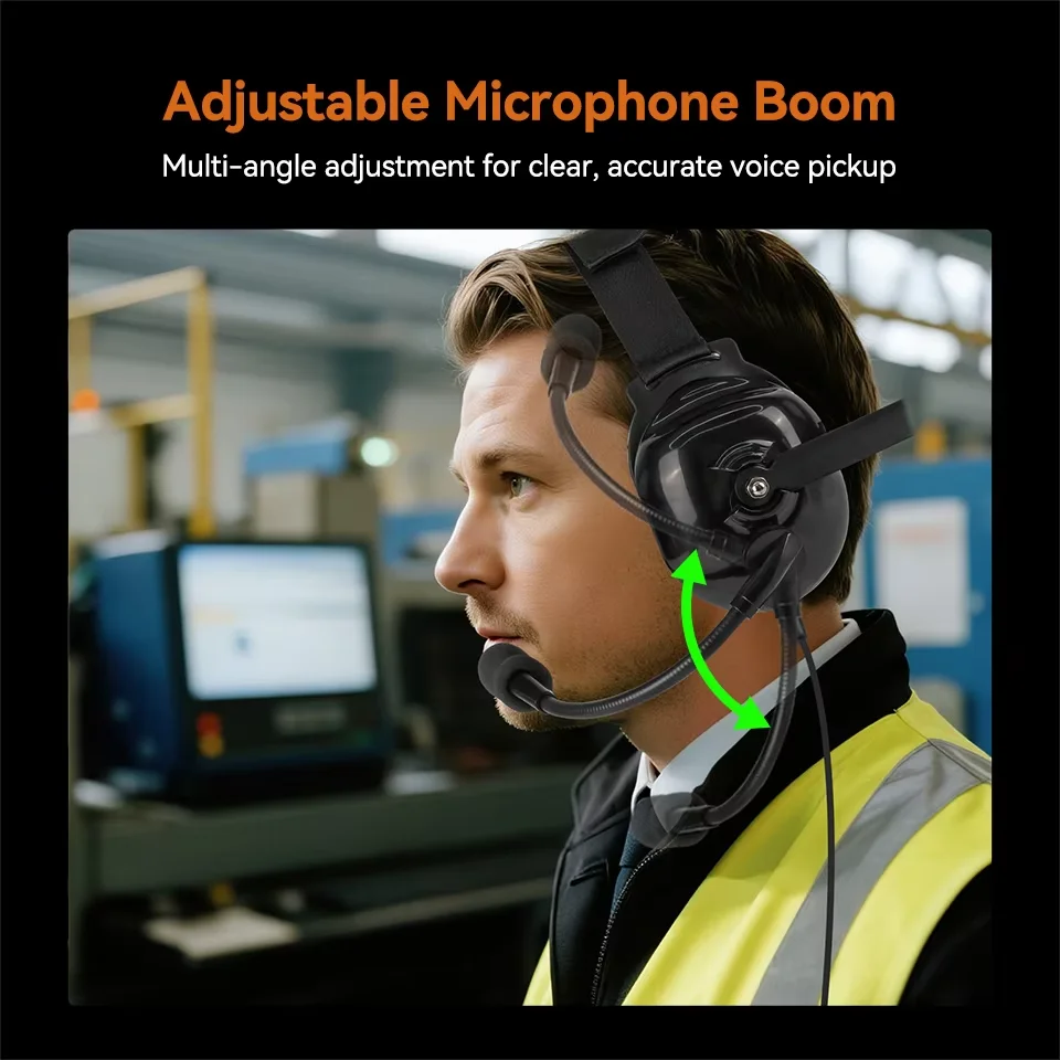 Retekess TT034 Adjustable Over Ear Noise Cancelling Headphones Two-Way Communication for Factory Compatible with TT126 T130P