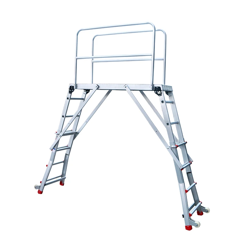 Platform ladder folding telescopic aluminum alloy double-sided multi-function lifting and shrinking