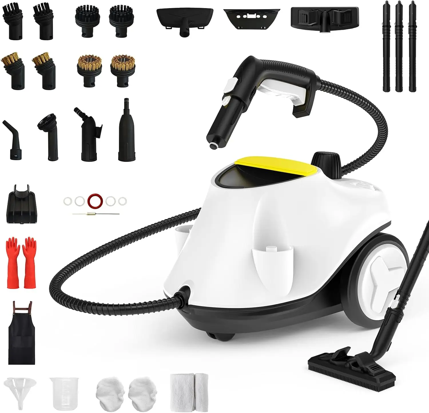 

Steam Cleaner, with 27 Accessories, 2000W Portable Household Steamer, with 2.1L Tank and 6M Extra-Long Power Cord for Floor