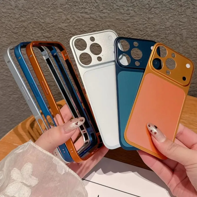 

Original Color Aluminum Alloy Slim Frame Case for iPhone 17/16/15/14/13 Pro Max Rear Protection Film Back Cover