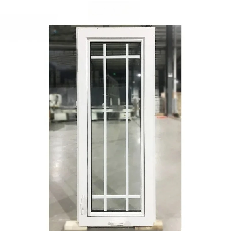 White Pvc & Upvc Crank Casements Window With Excellent Grill Design For House