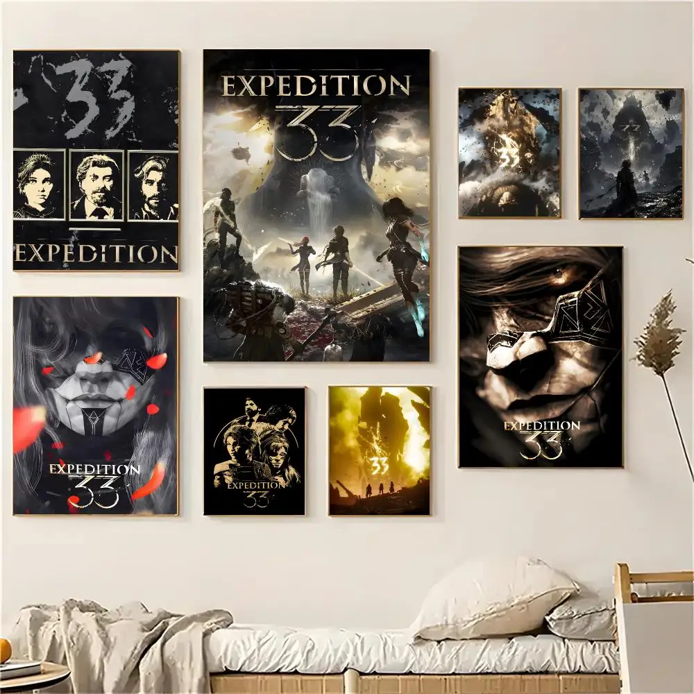 Expedition 33 Game Trendy Poster Self-adhesive Advanced Aesthetic Printing Paper Wall Art for Living Room Home Decor
